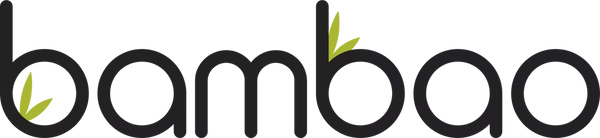 Bambao written with a leaf within each letter b