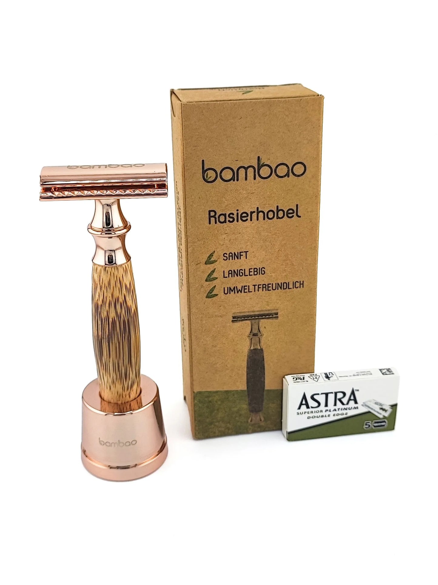 Bambusrasierhobel mit Ständer - Bambao