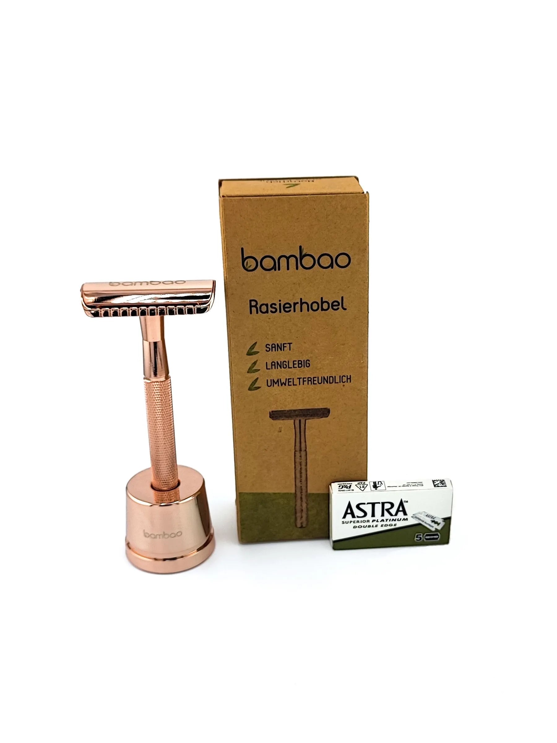 Metallrasierhobel mit Ständer - Bambao