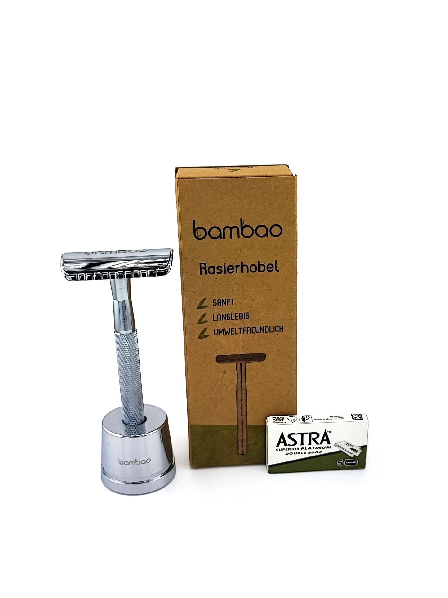 Metallrasierhobel mit Ständer - Bambao